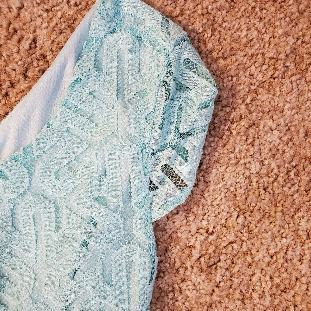 AB Studio Light Blue Lace Dress - Picture 5 of 12